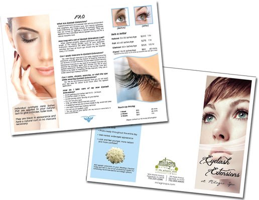 Eyelash Brochure for Milagro Spa | Graphic Design