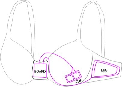 Two sensors were embedded in the bra