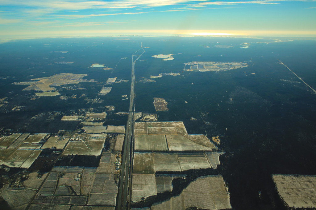 Aerial photo of the AC Expressway heading towards Atlantic City