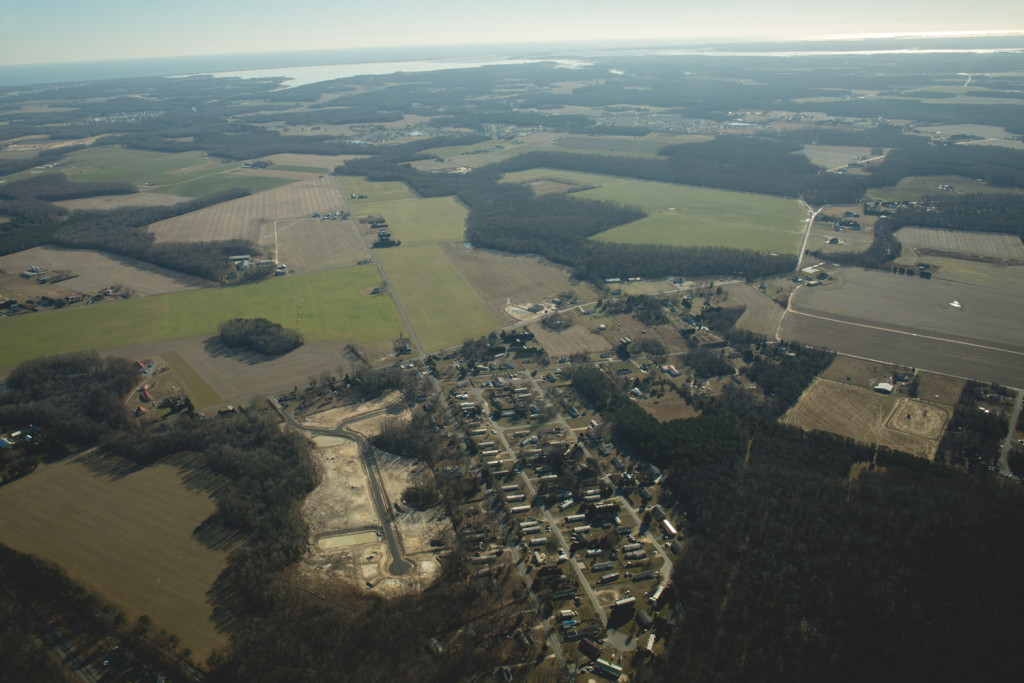 an aerial photo of South Jersey farmland