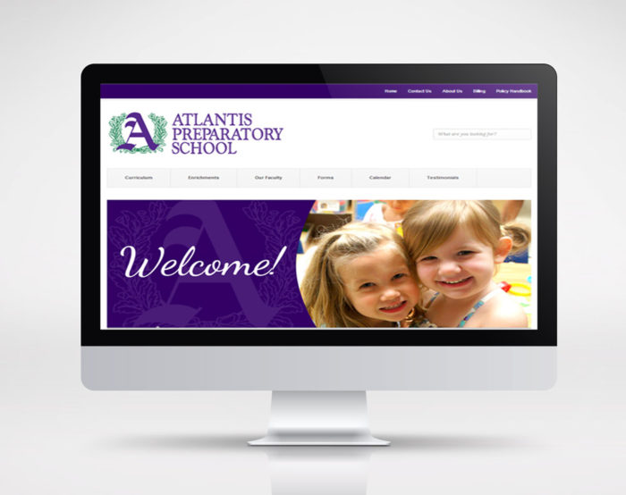 atlantis prep school website mockup