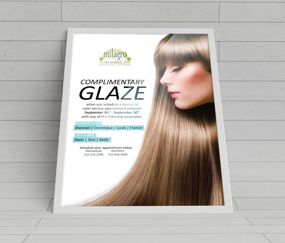 Hair Glaze Ad for Milagro Spa