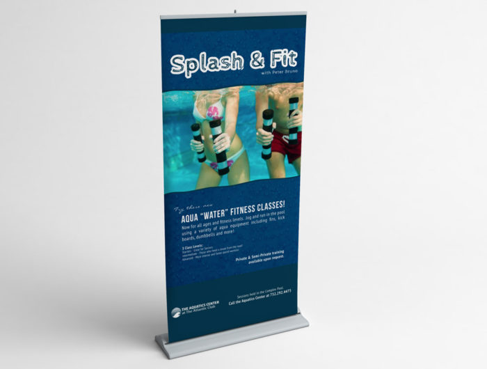 Splash and fit banner rollup ad atlantic club