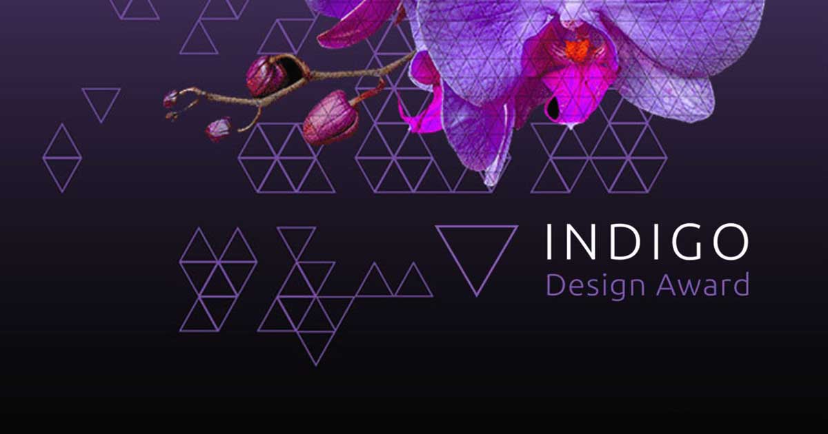 indigo design award purple orchid black background